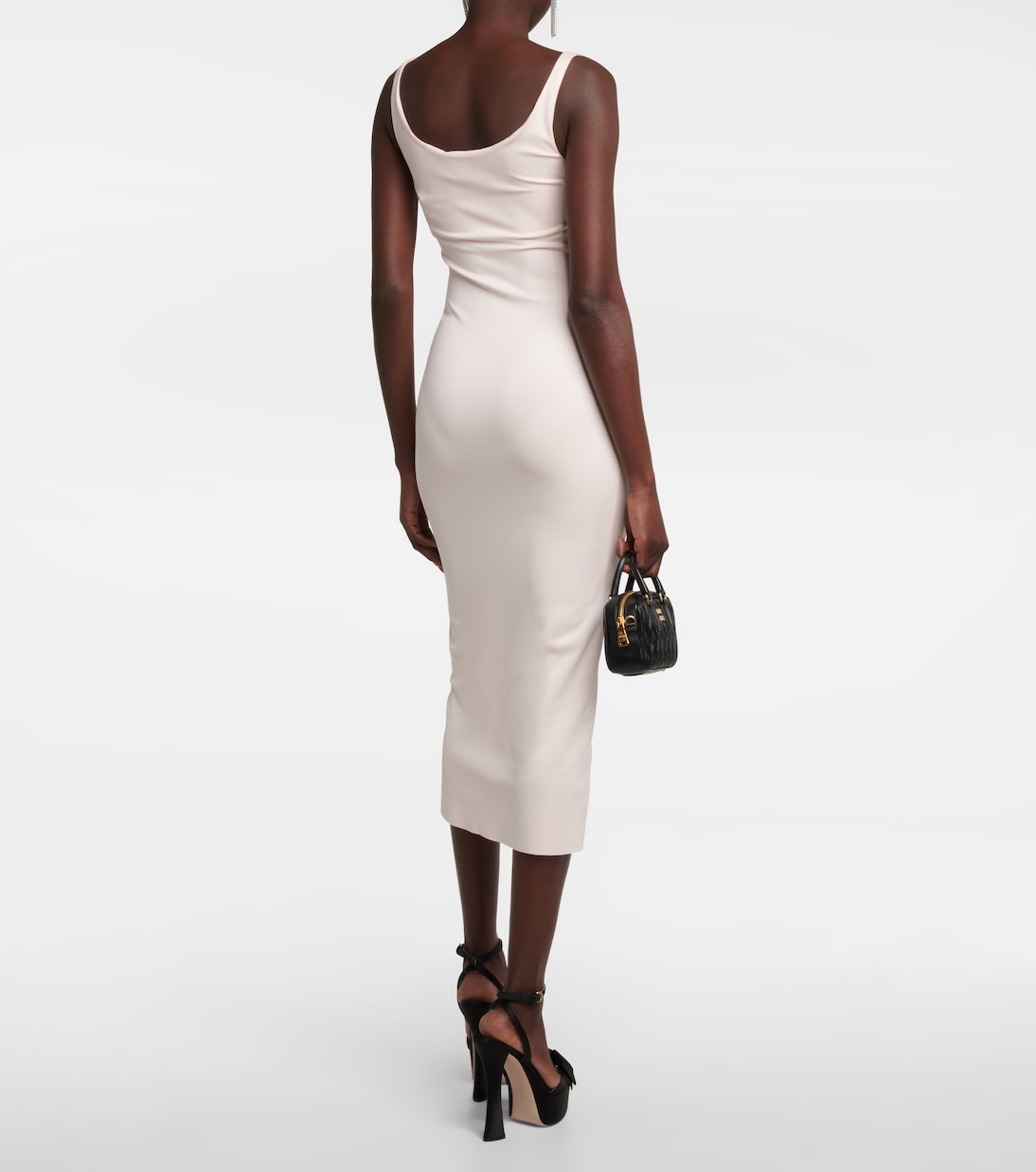 Robe midi à logo | Miu Miu