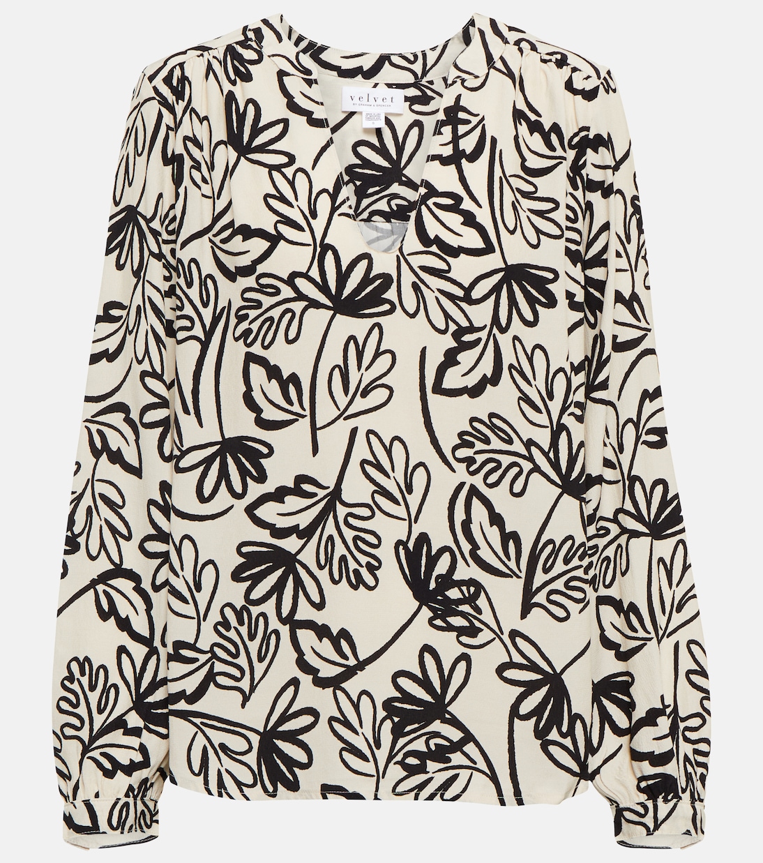 Printed crêpe blouse | Velvet