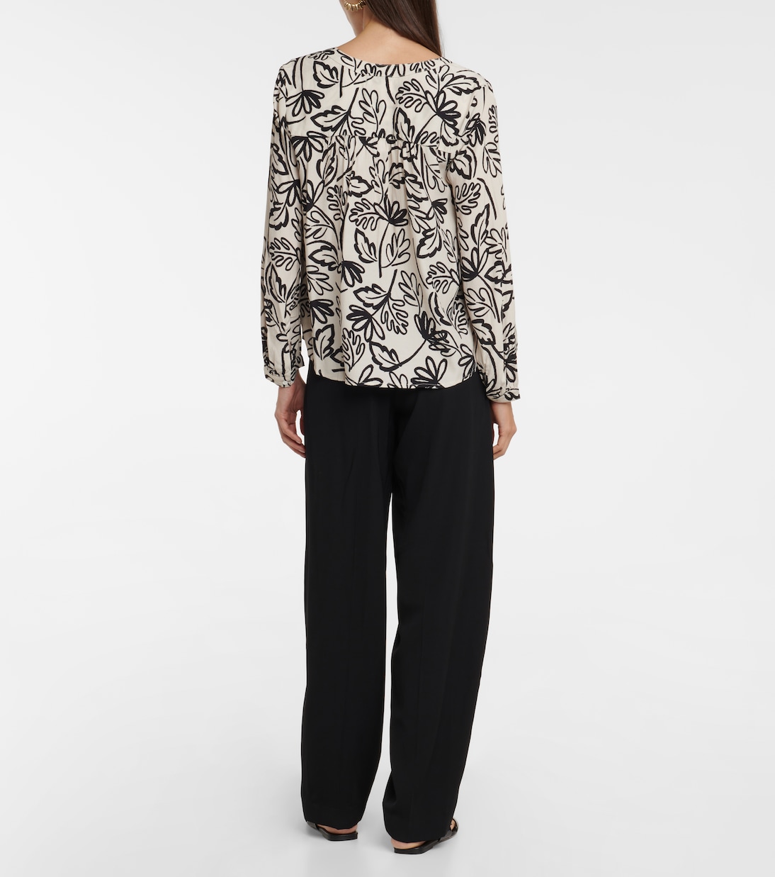 Printed crêpe blouse | Velvet