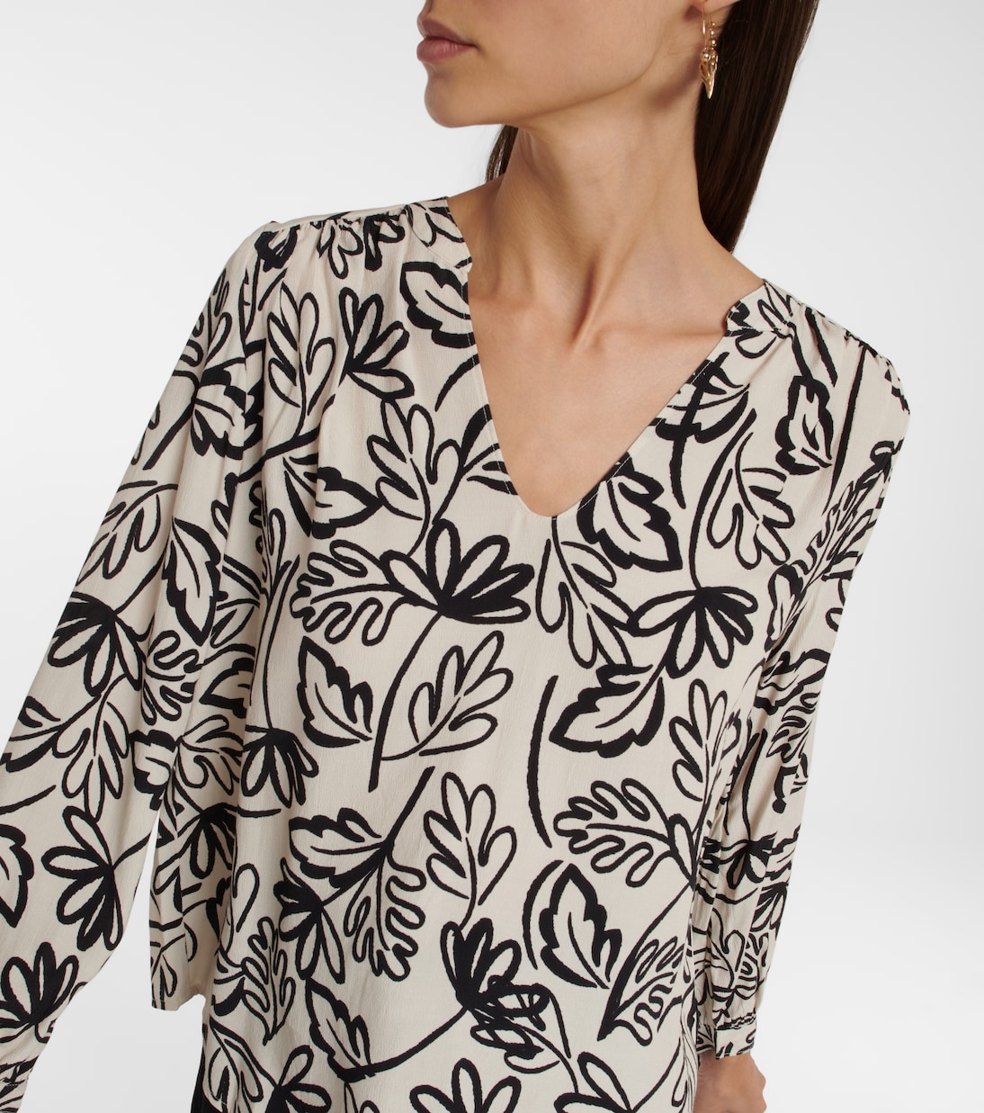 Printed crêpe blouse | Velvet