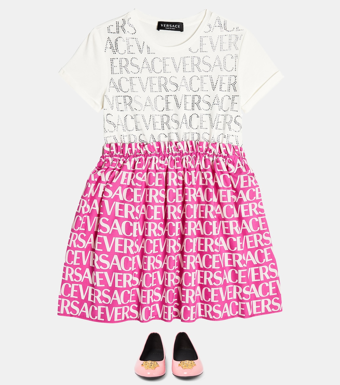 Verziertes Kleid aus Baumwolle | Versace Kids