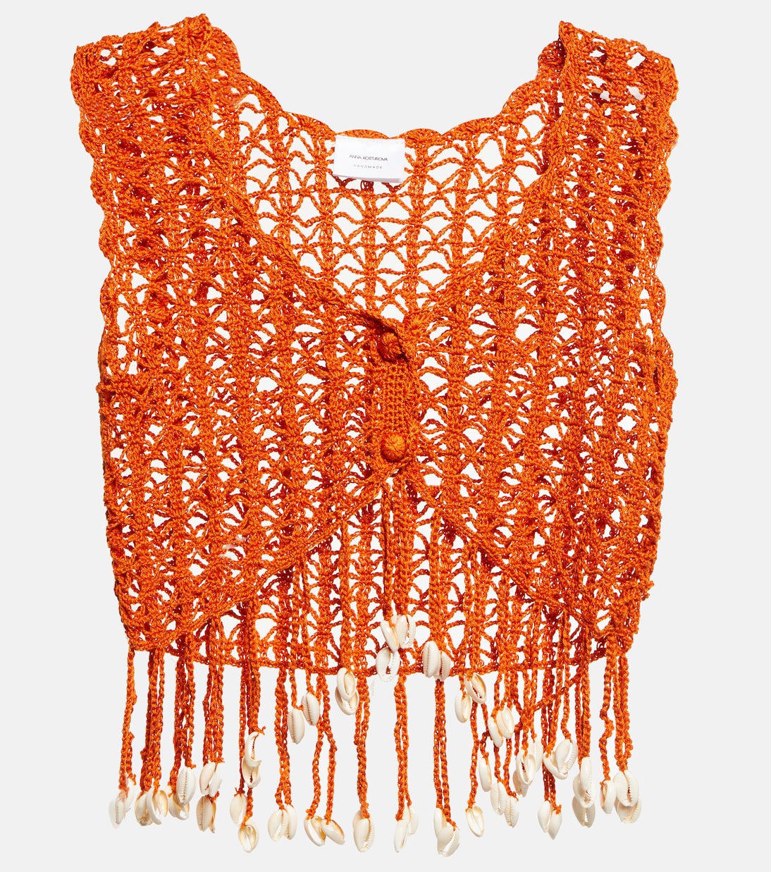 Top cropped in crochet con decorazione | Anna Kosturova