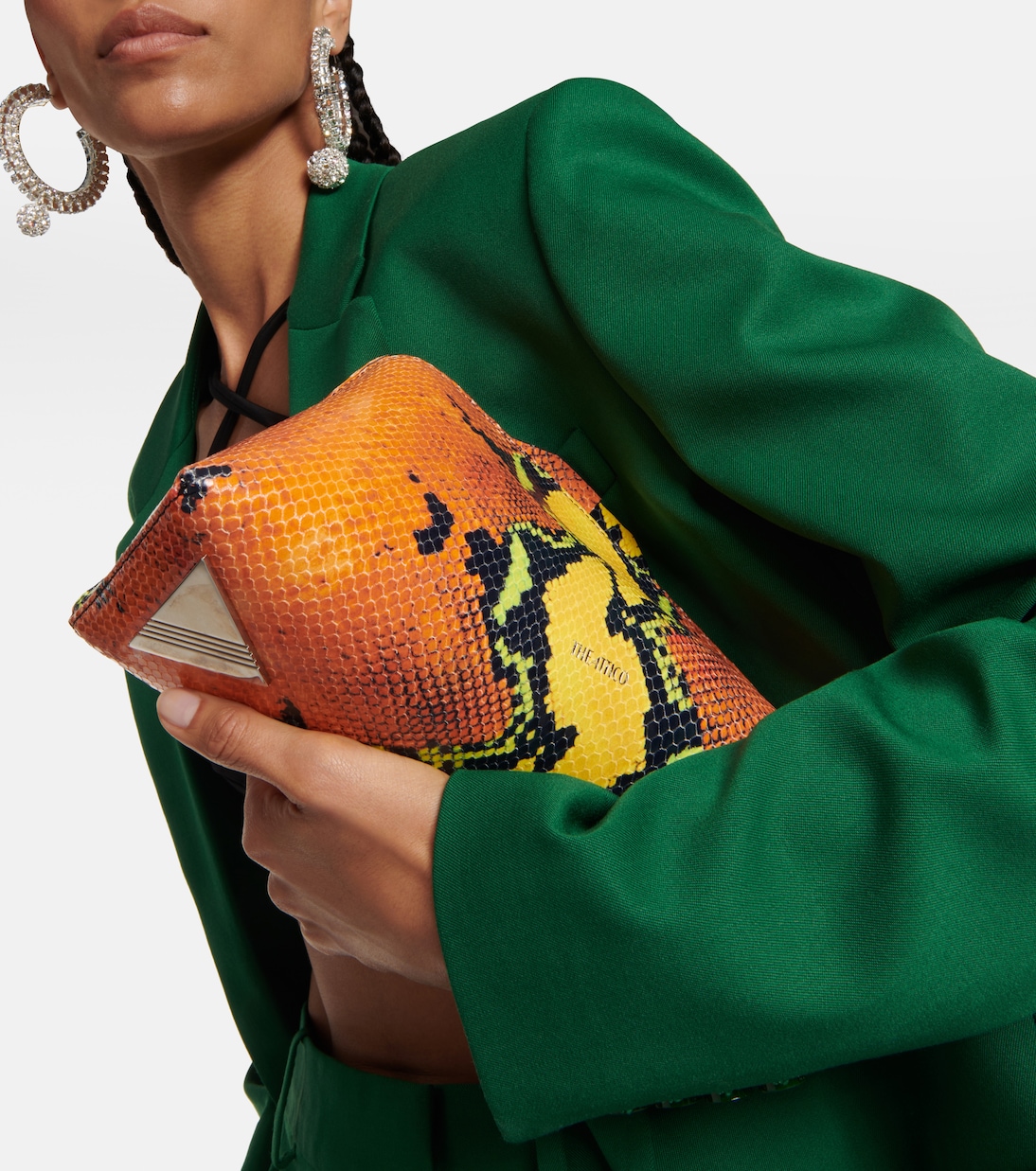 8.30 PM snake-effect leather clutch | The Attico
