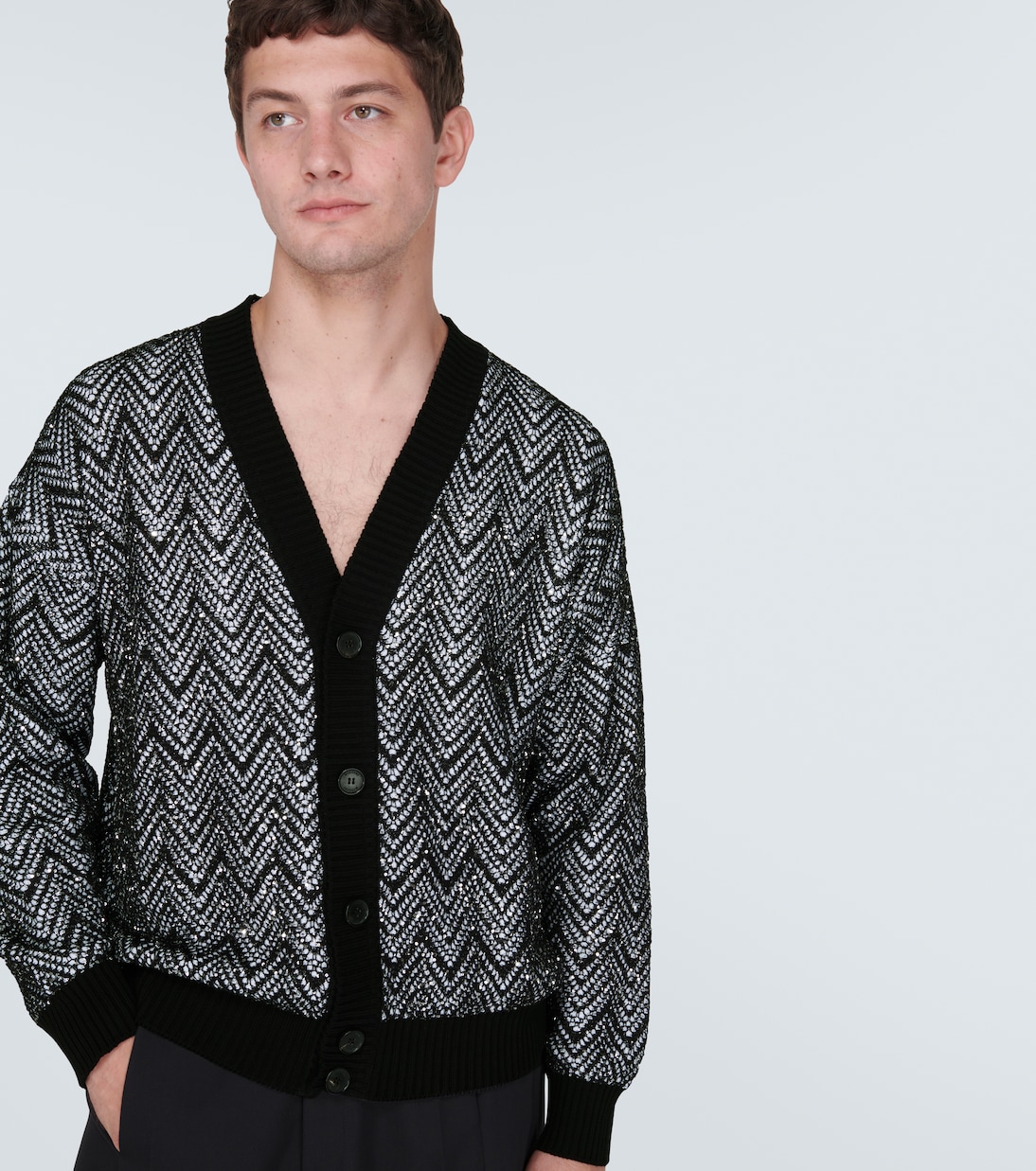 Cárdigan de mezcla de lana con zigzag | Missoni