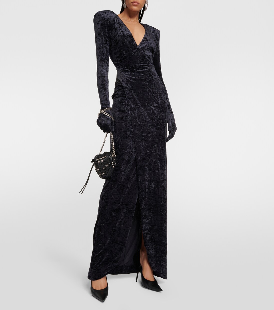 Robe longue Diva en velours | Vetements