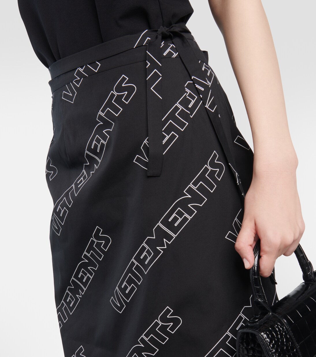 Falda envolvente de algodón con logo | Vetements
