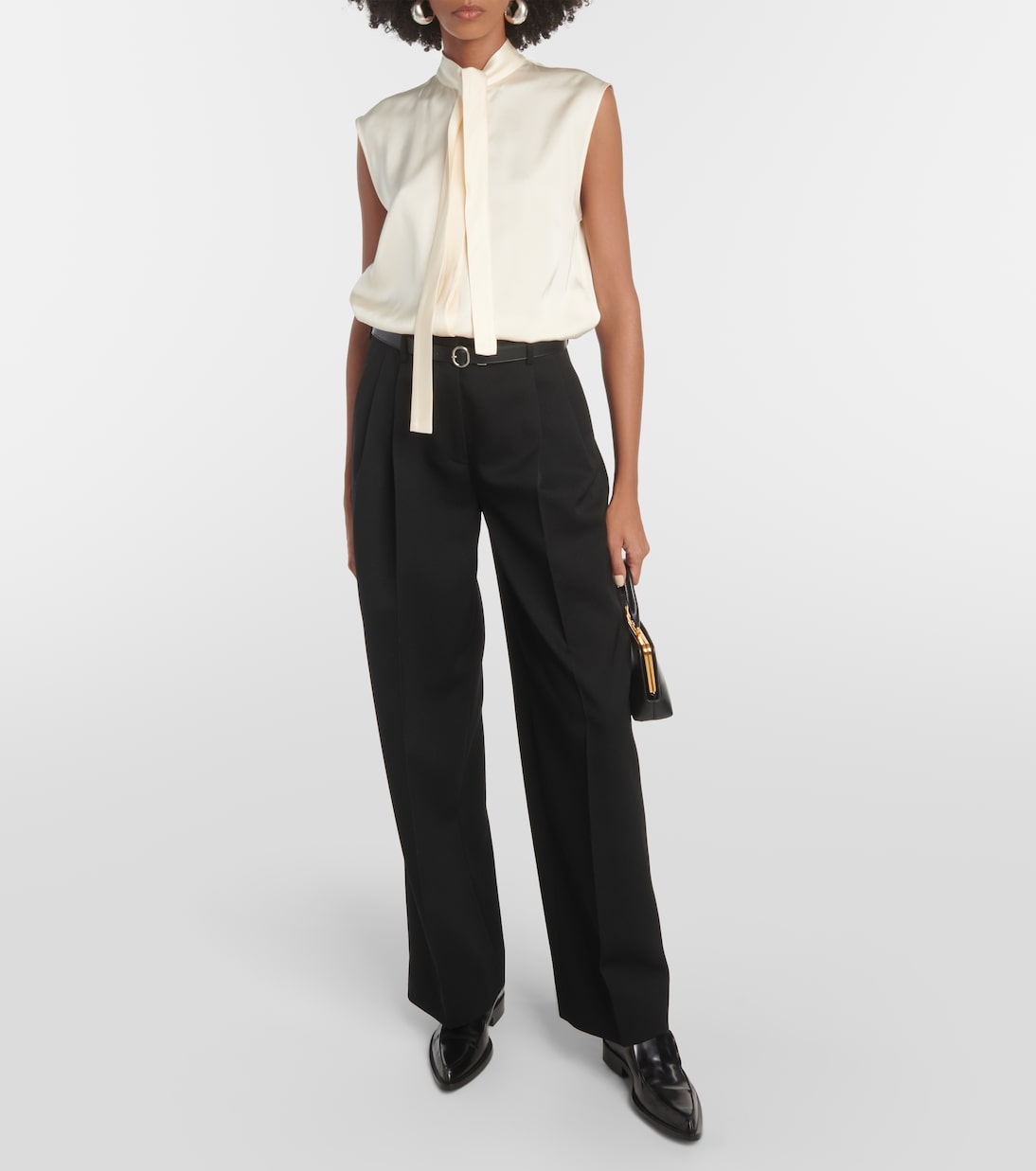 Pantalon à taille haute en laine vierge | Jil Sander