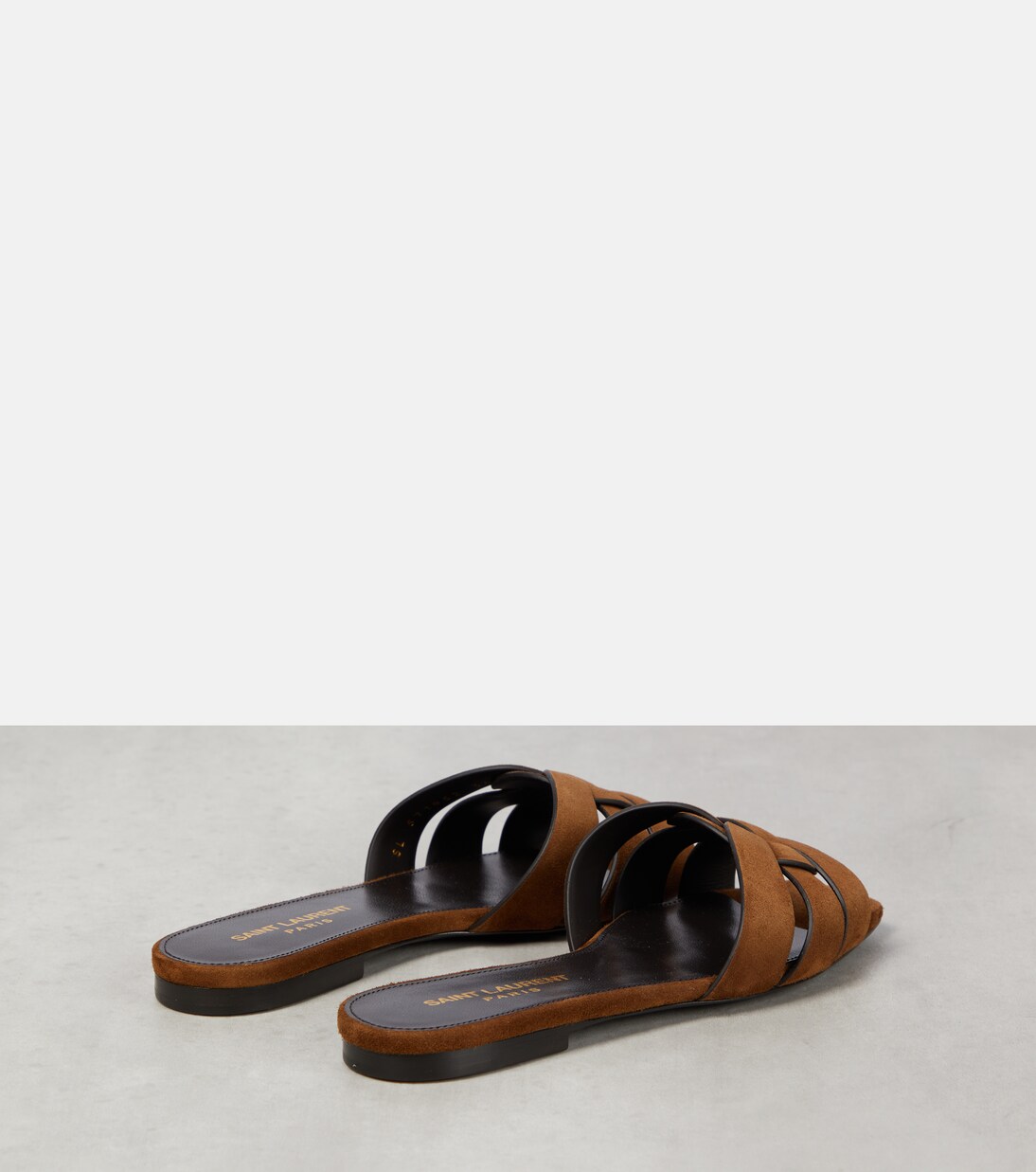 Tribute Nu Pieds 05 suede slides | Saint Laurent