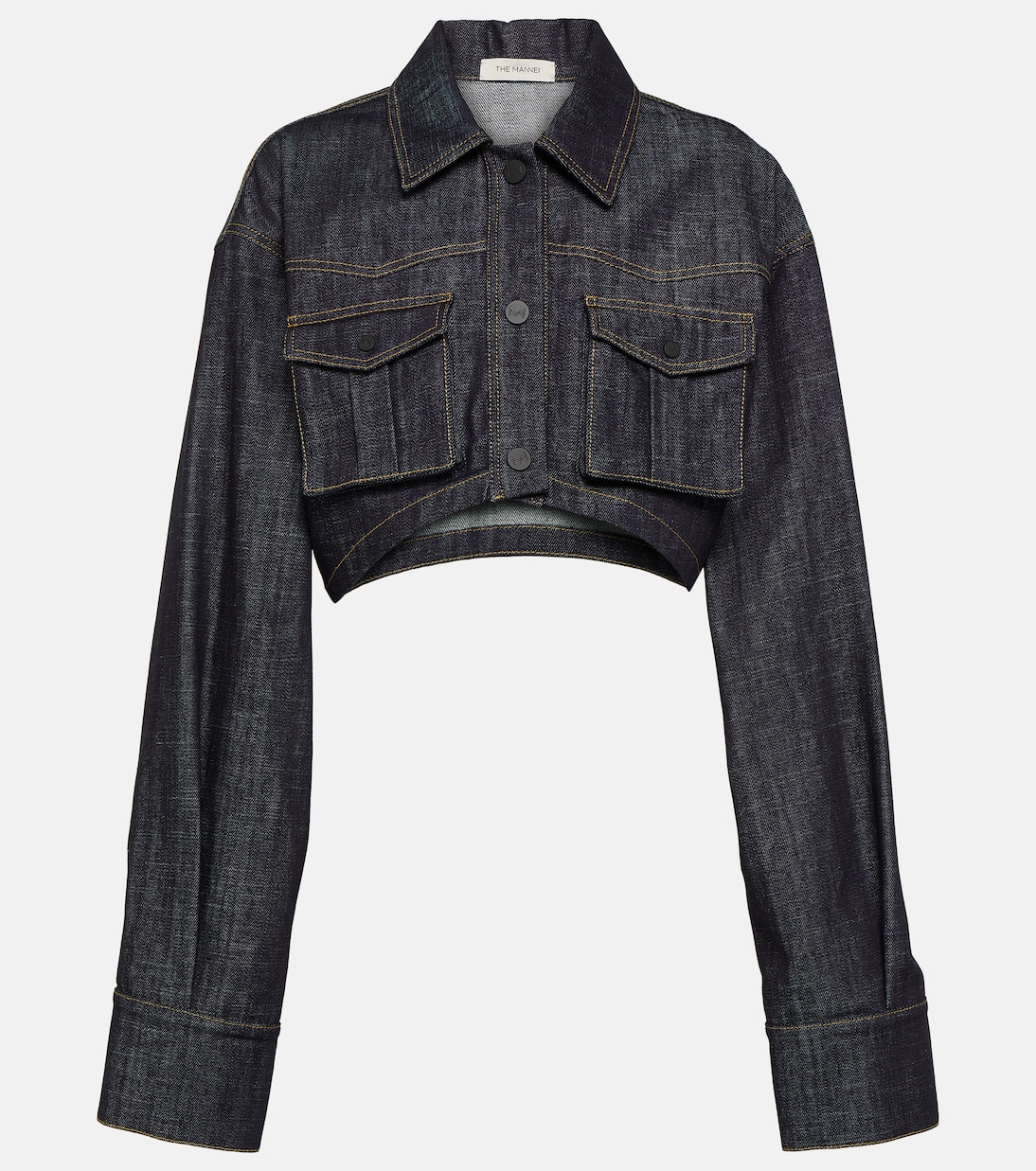 Blazer Gudari en denim cropped | The Mannei