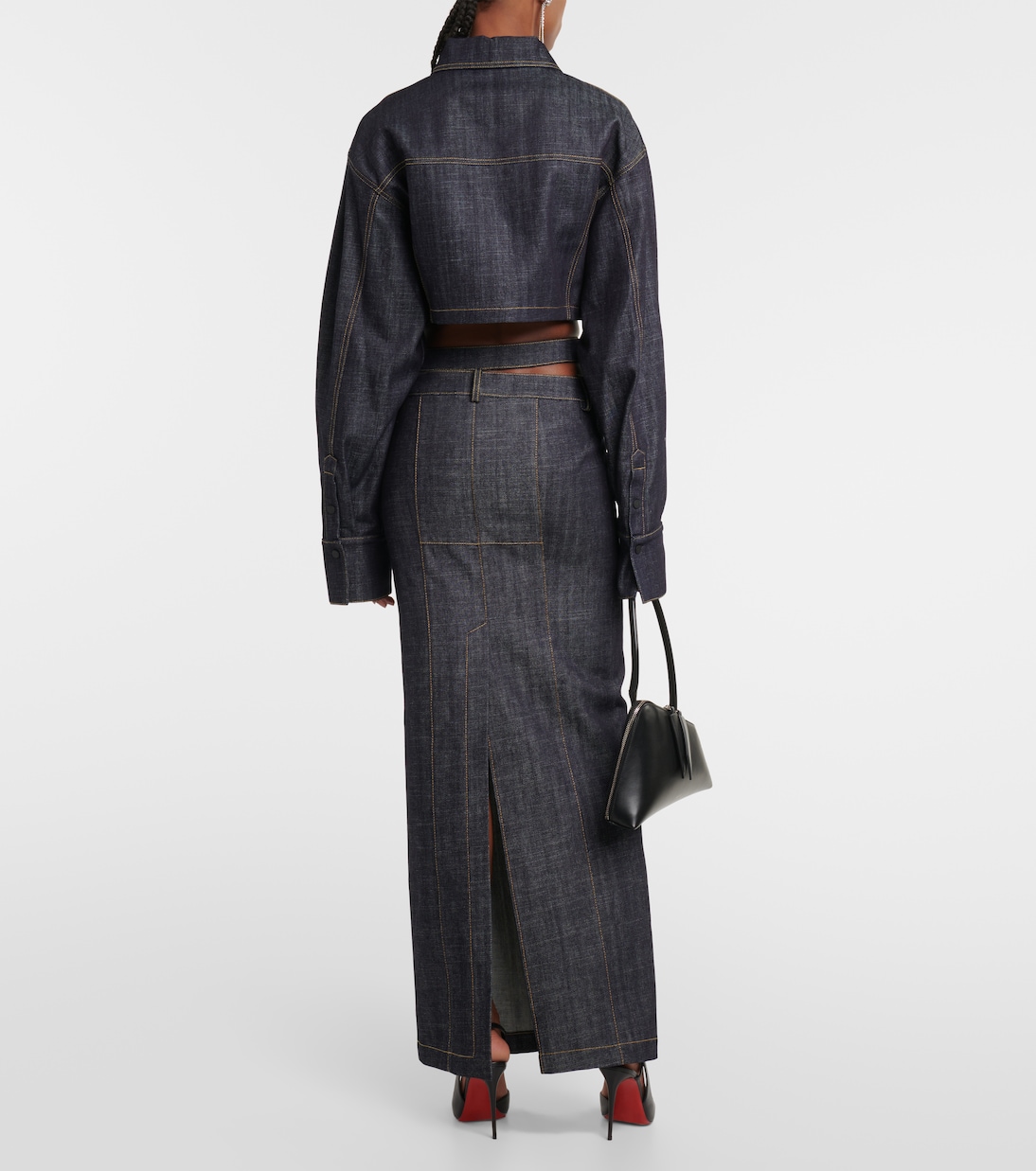Blazer Gudari en denim cropped | The Mannei