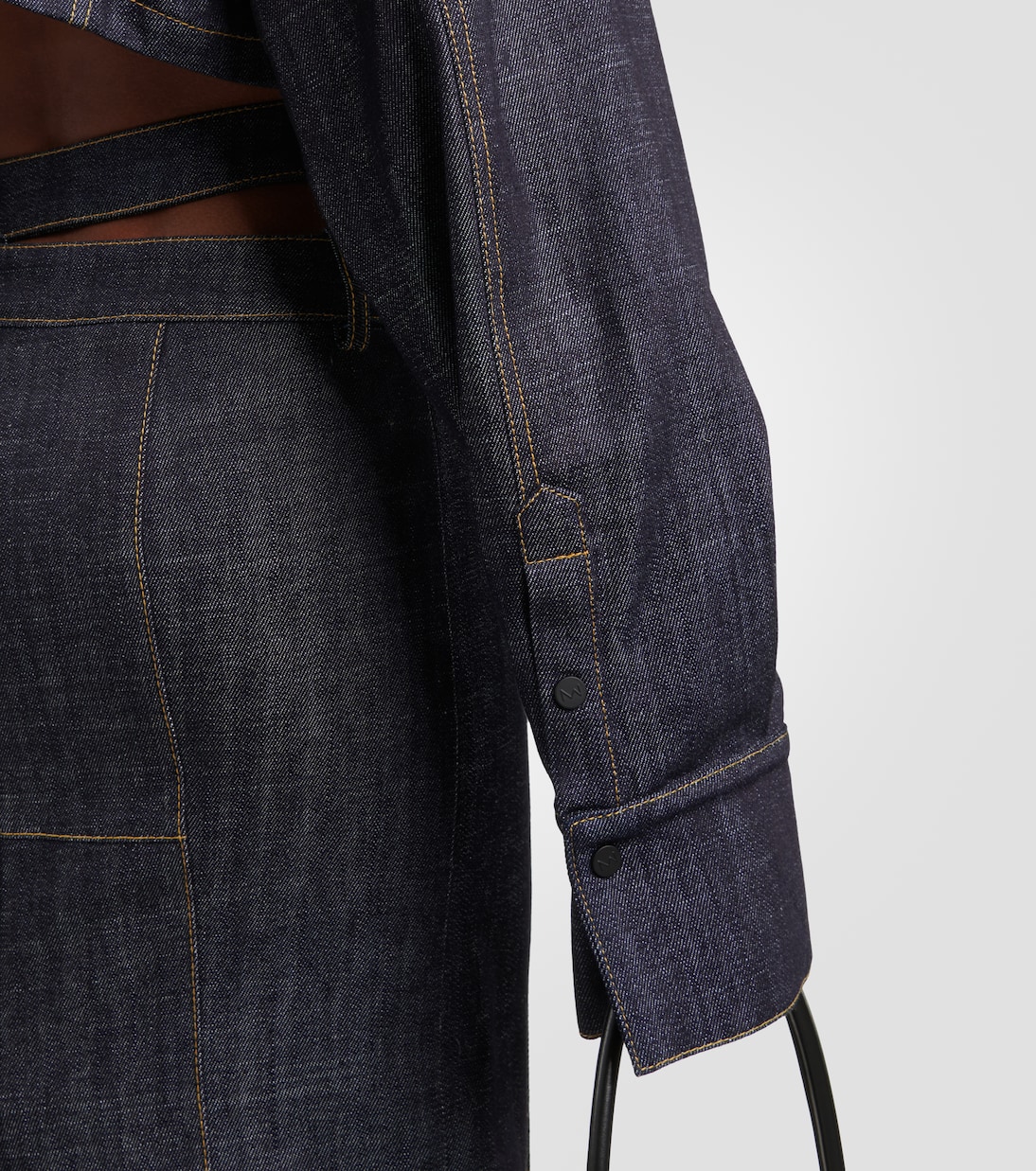 Blazer Gudari en denim cropped | The Mannei