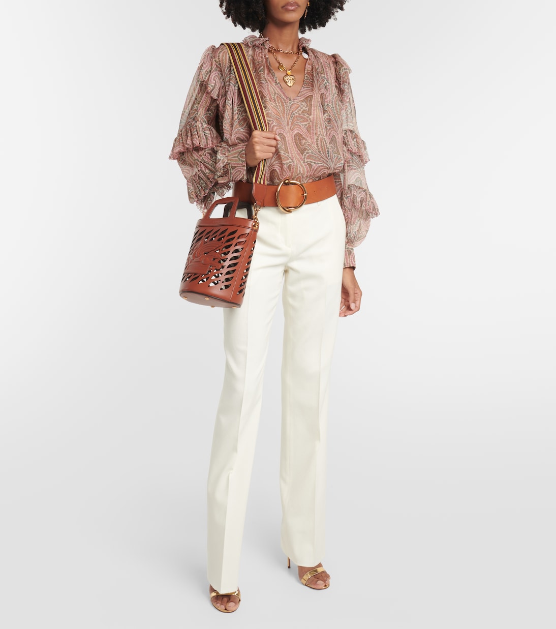 Sac seau Secchiello Small en cuir | Etro