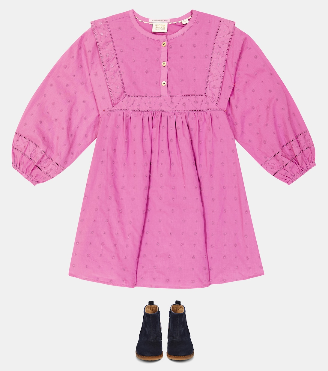Abito in cotone con ricamo | Scotch & Soda Kids