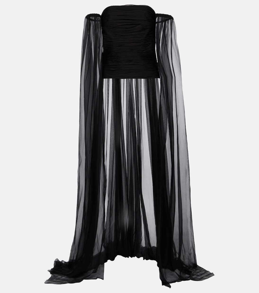 Top in chiffon di seta con scollo bardot | Valentino