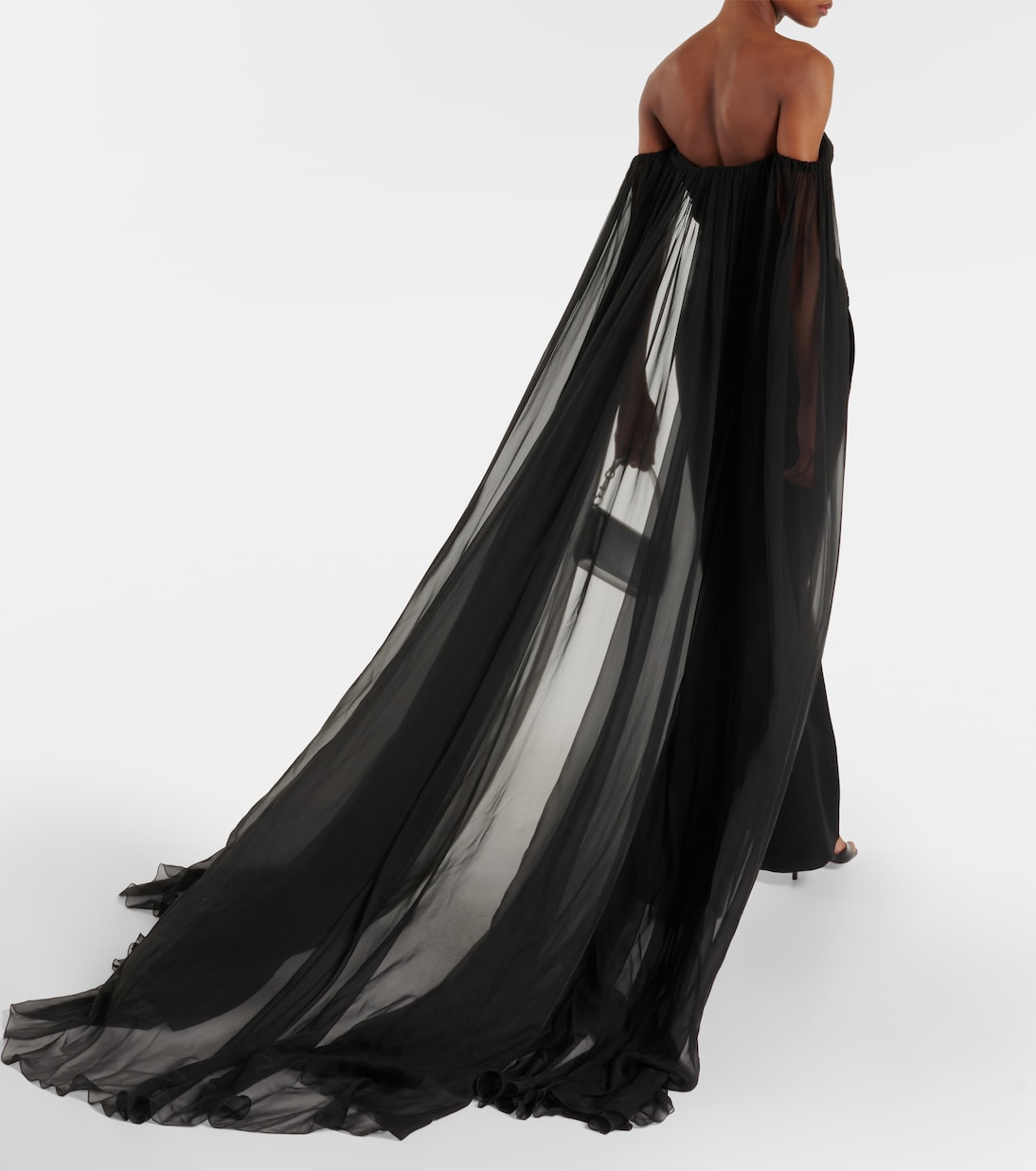 Top in chiffon di seta con scollo bardot | Valentino