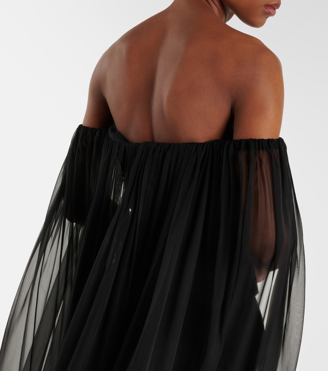 Top in chiffon di seta con scollo bardot | Valentino