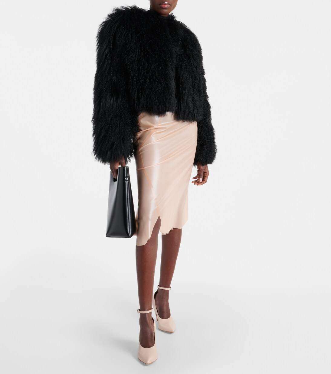 Midnight Shearling Cropped Jacket