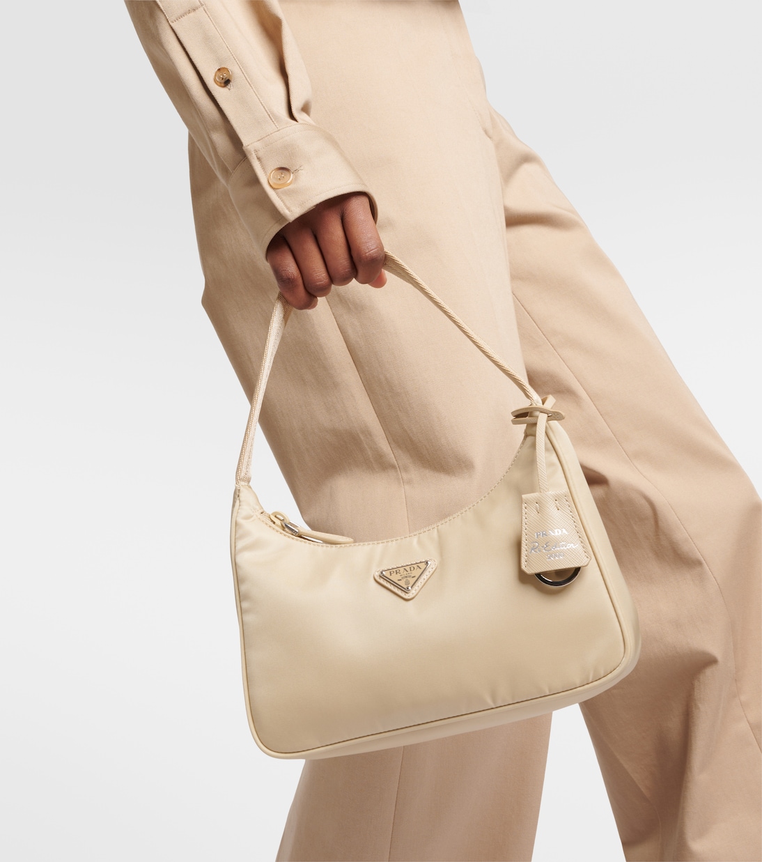 Re Edition 2000 Re Nylon Mini shoulder bag in beige Prada Mytheresa