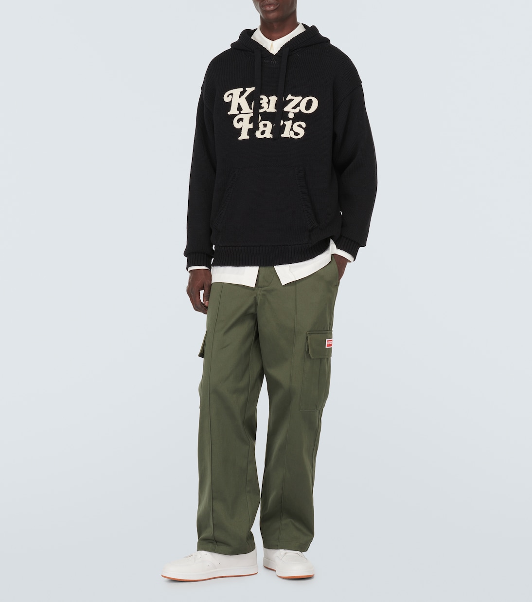 Pantalon cargo à taille mi-haute en coton | Kenzo