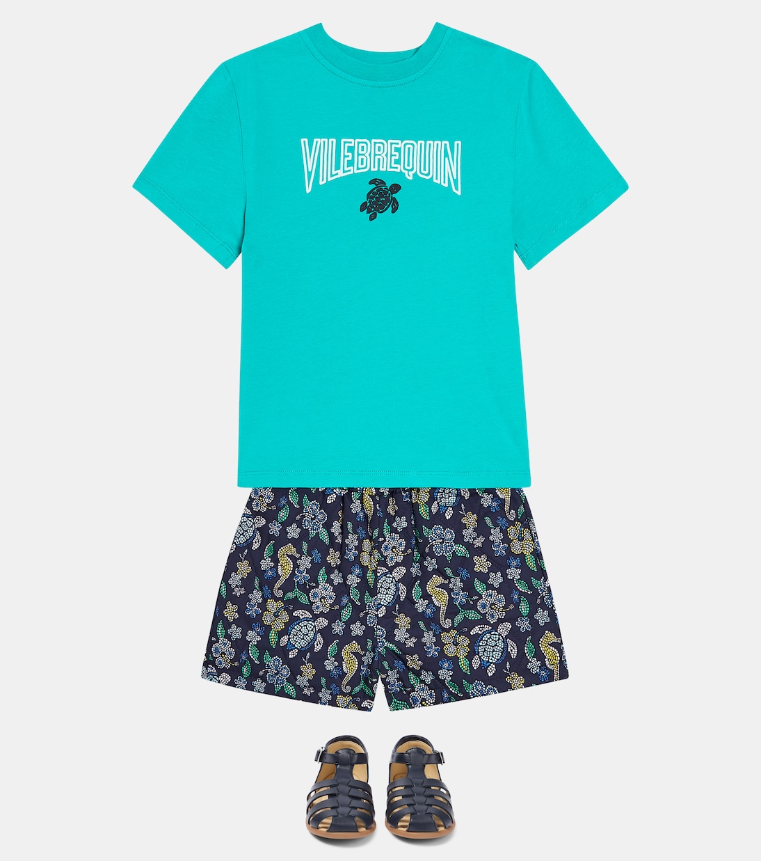 Short Mosaïque en coton imprimé | Vilebrequin Kids