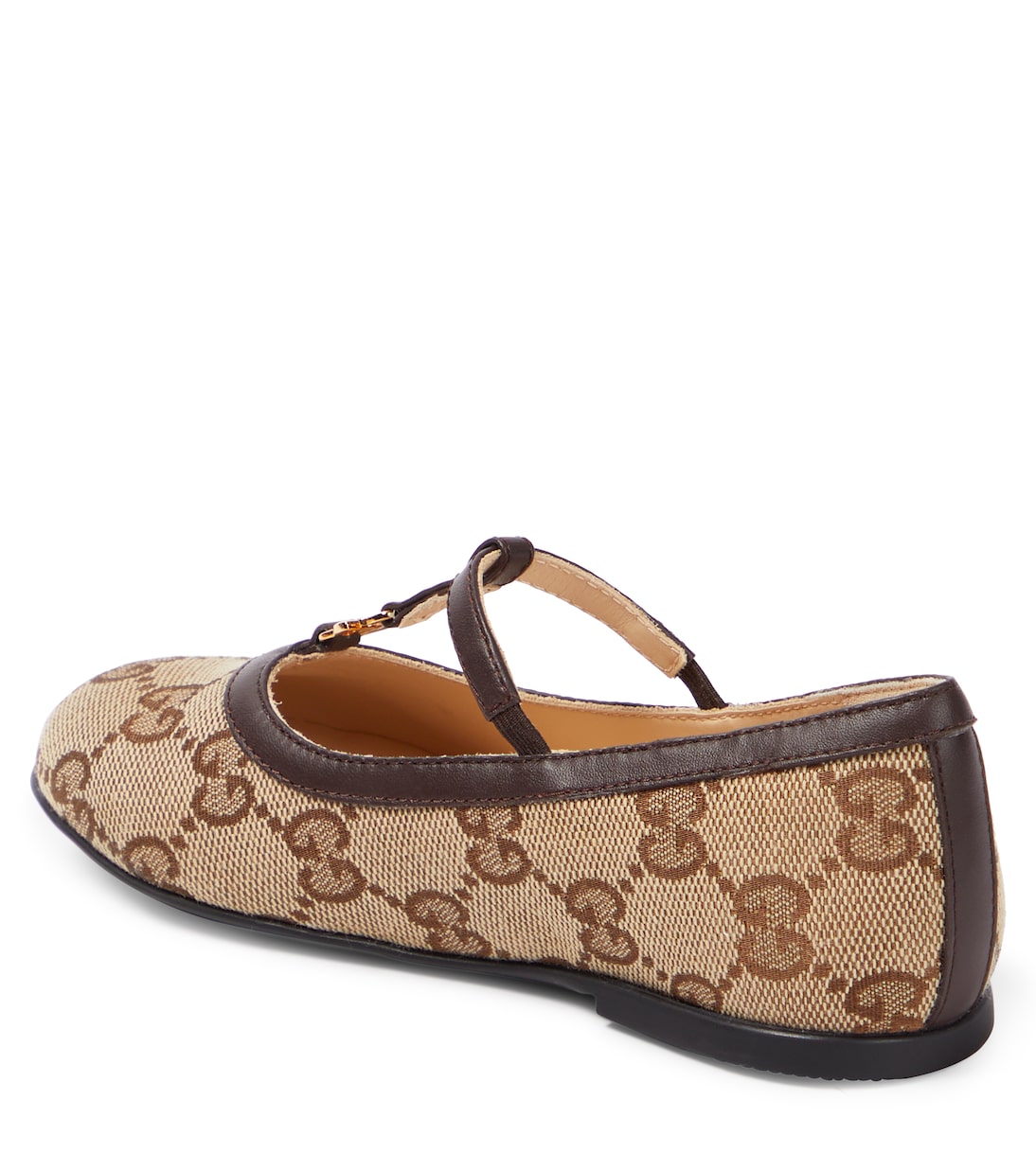 Double G leather-trimmed ballet flats | Gucci Kids