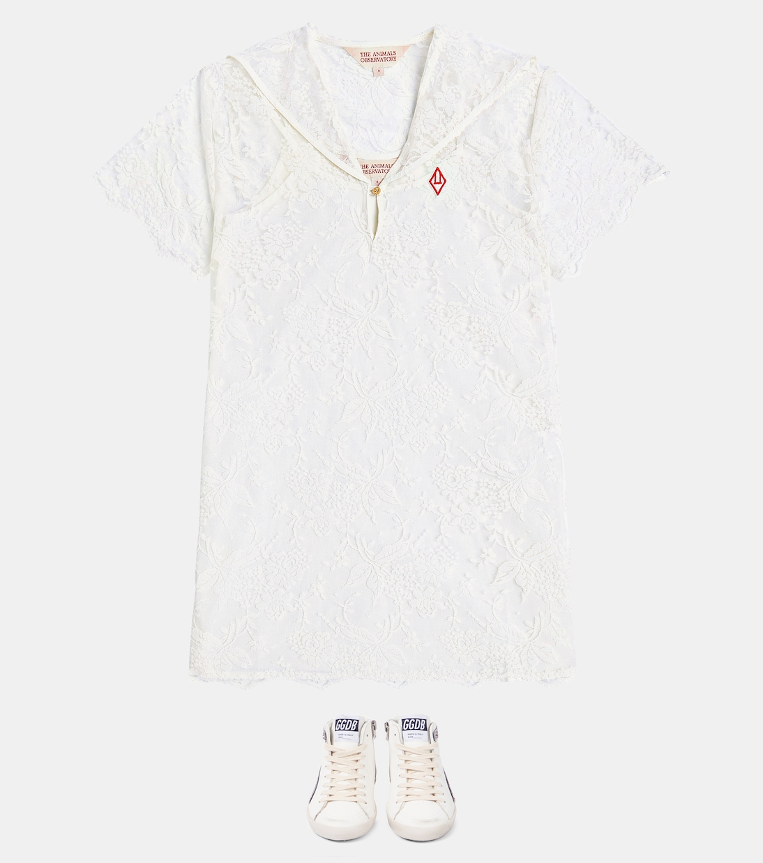 Sneakers in pelle con glitter | Golden Goose Kids