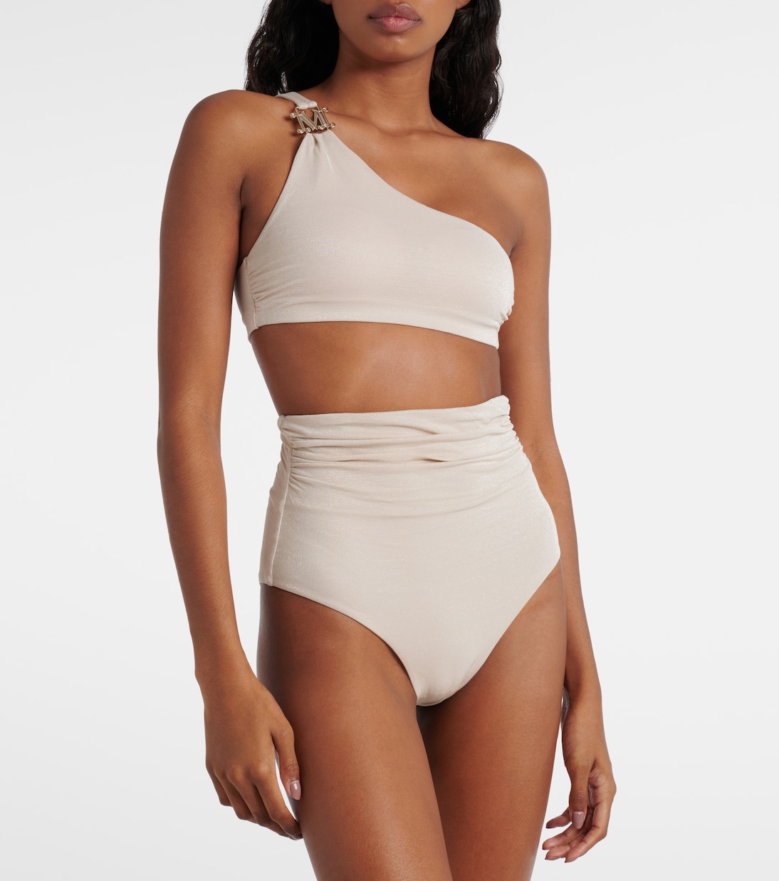 One-shoulder Lurex® bikini top | Max Mara