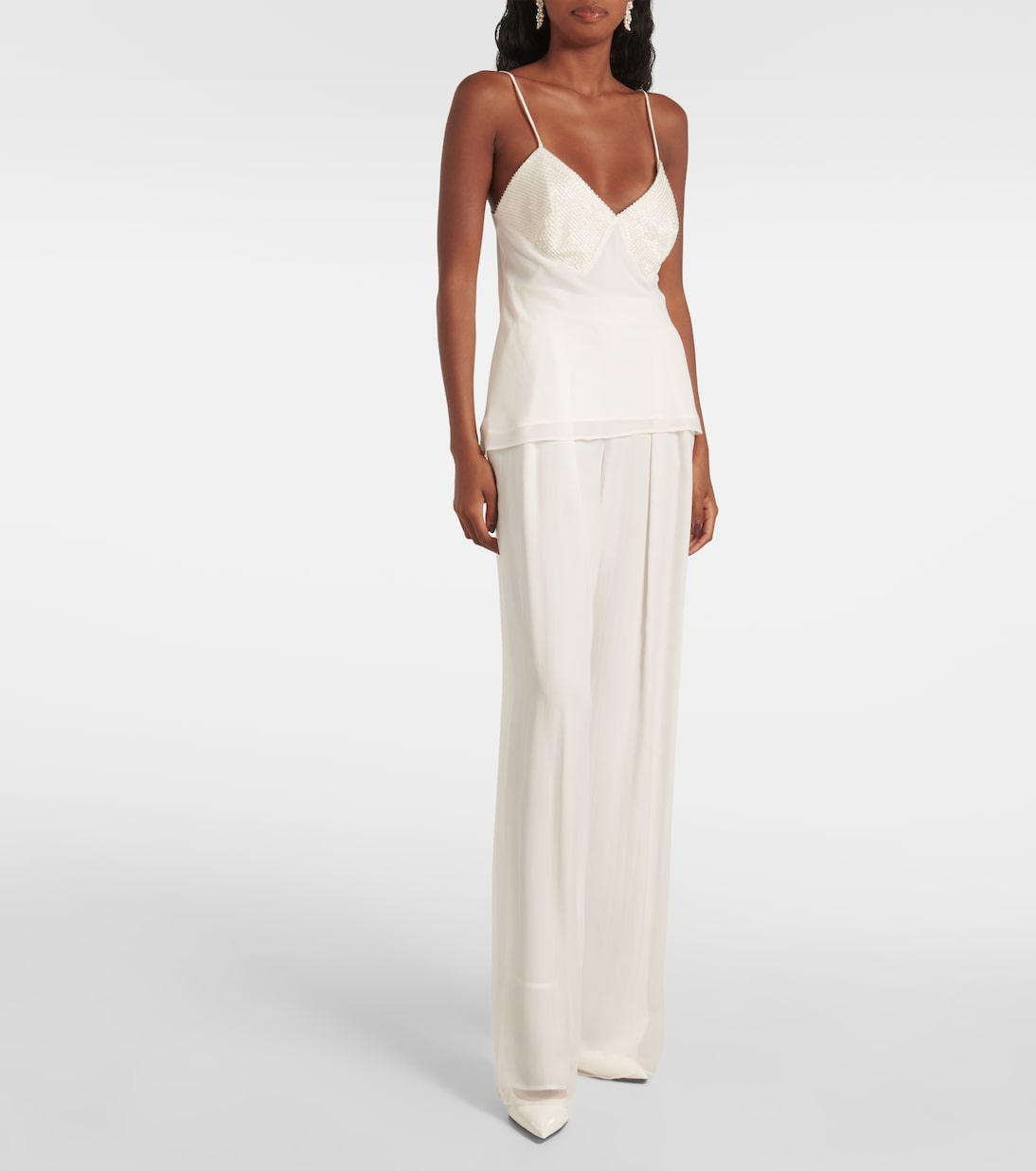Novia - top lencero Opache de georgette | Max Mara