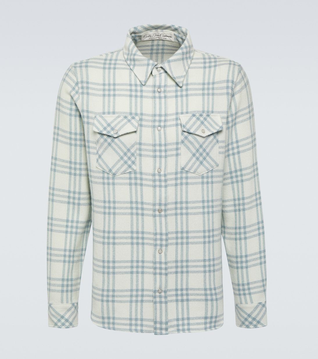 Camicia Morning Dew in cashmere a quadri | God's True Cashmere