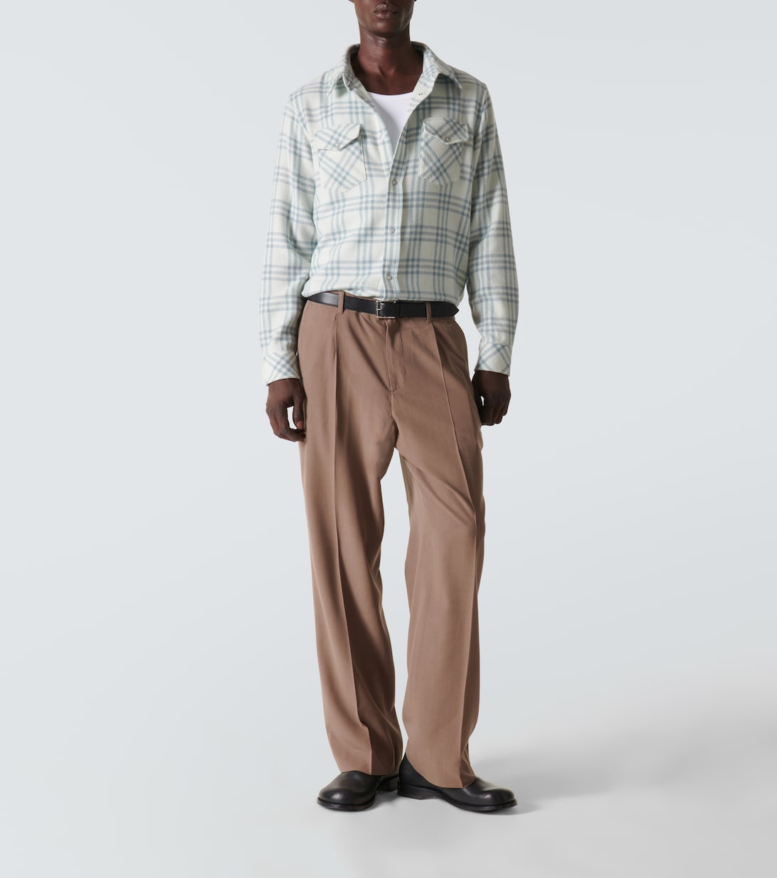 Camicia Morning Dew in cashmere a quadri | God's True Cashmere