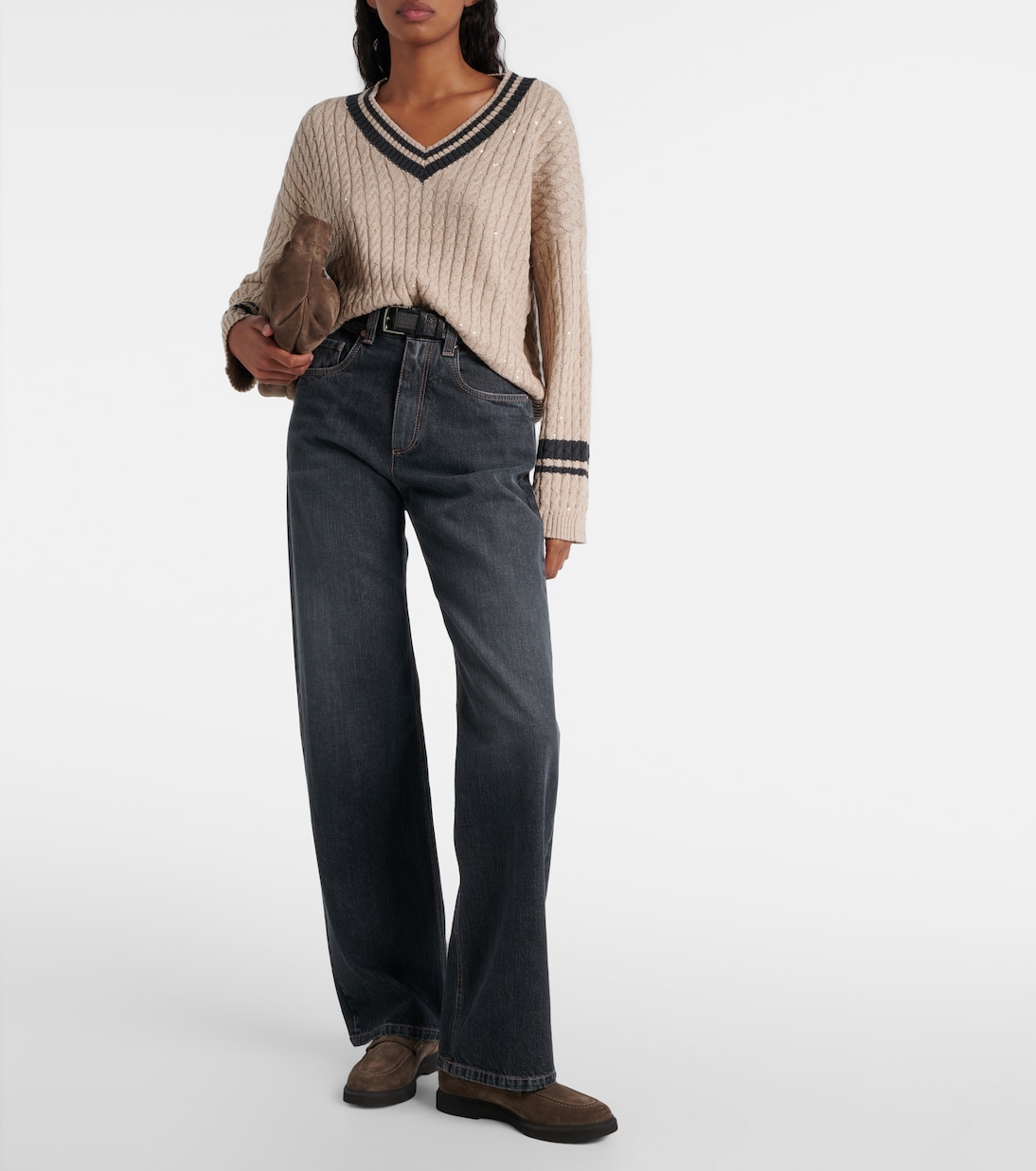 Loafers Monili aus Veloursleder | Brunello Cucinelli