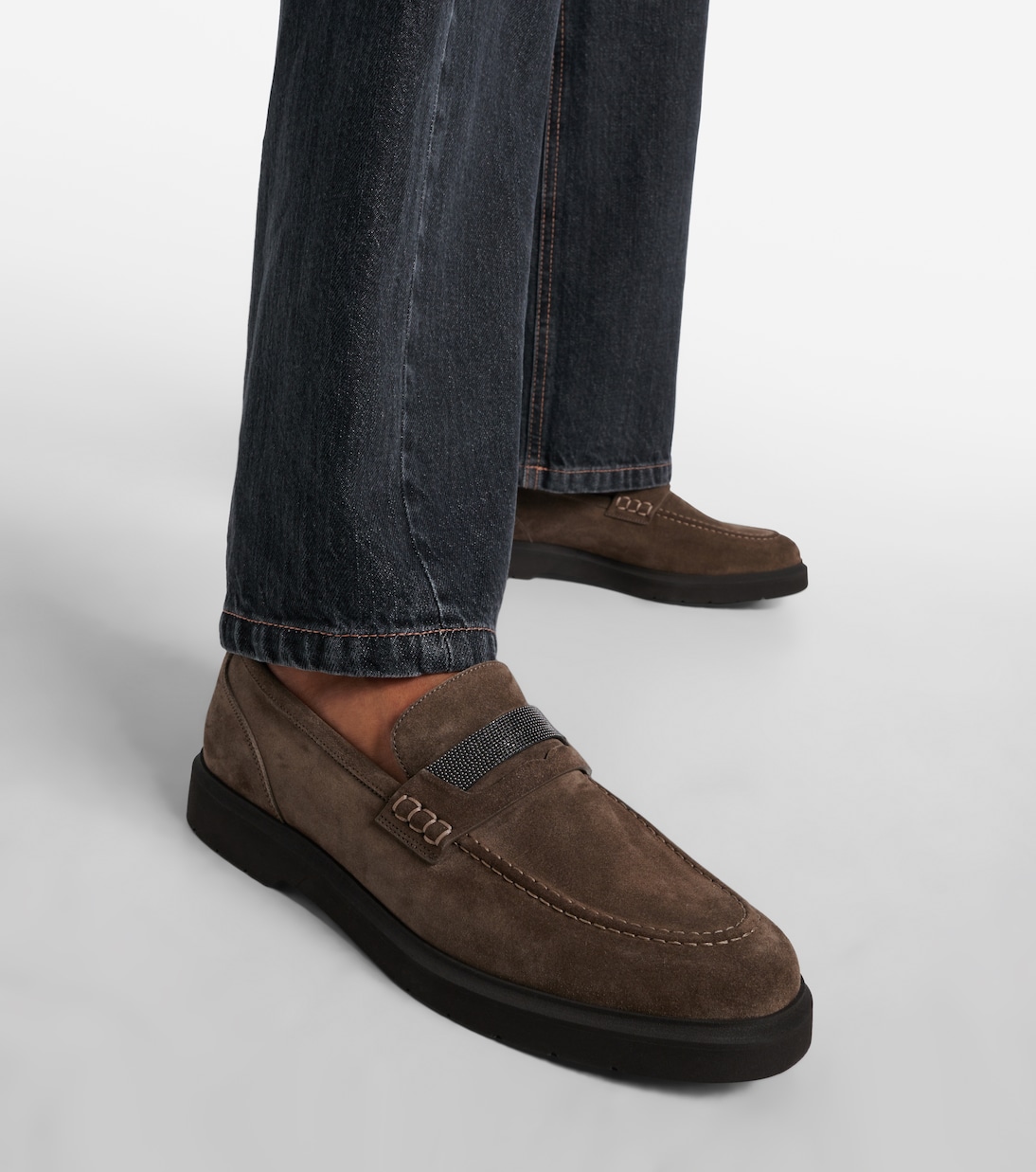 Loafers Monili aus Veloursleder | Brunello Cucinelli