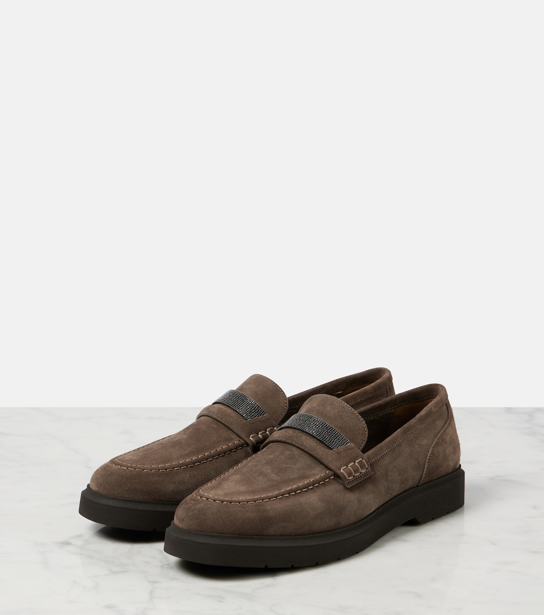 Loafers Monili aus Veloursleder | Brunello Cucinelli