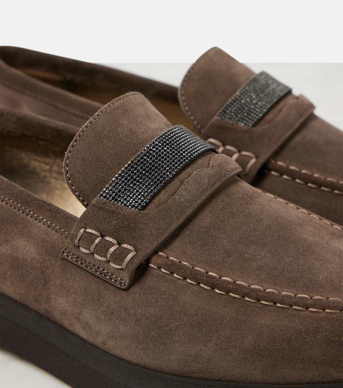 Loafers Monili aus Veloursleder | Brunello Cucinelli