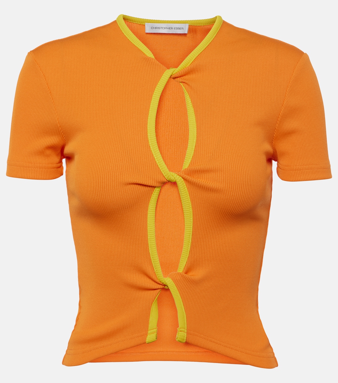 T-Shirt Open Twist aus Rippstrick | Christopher Esber
