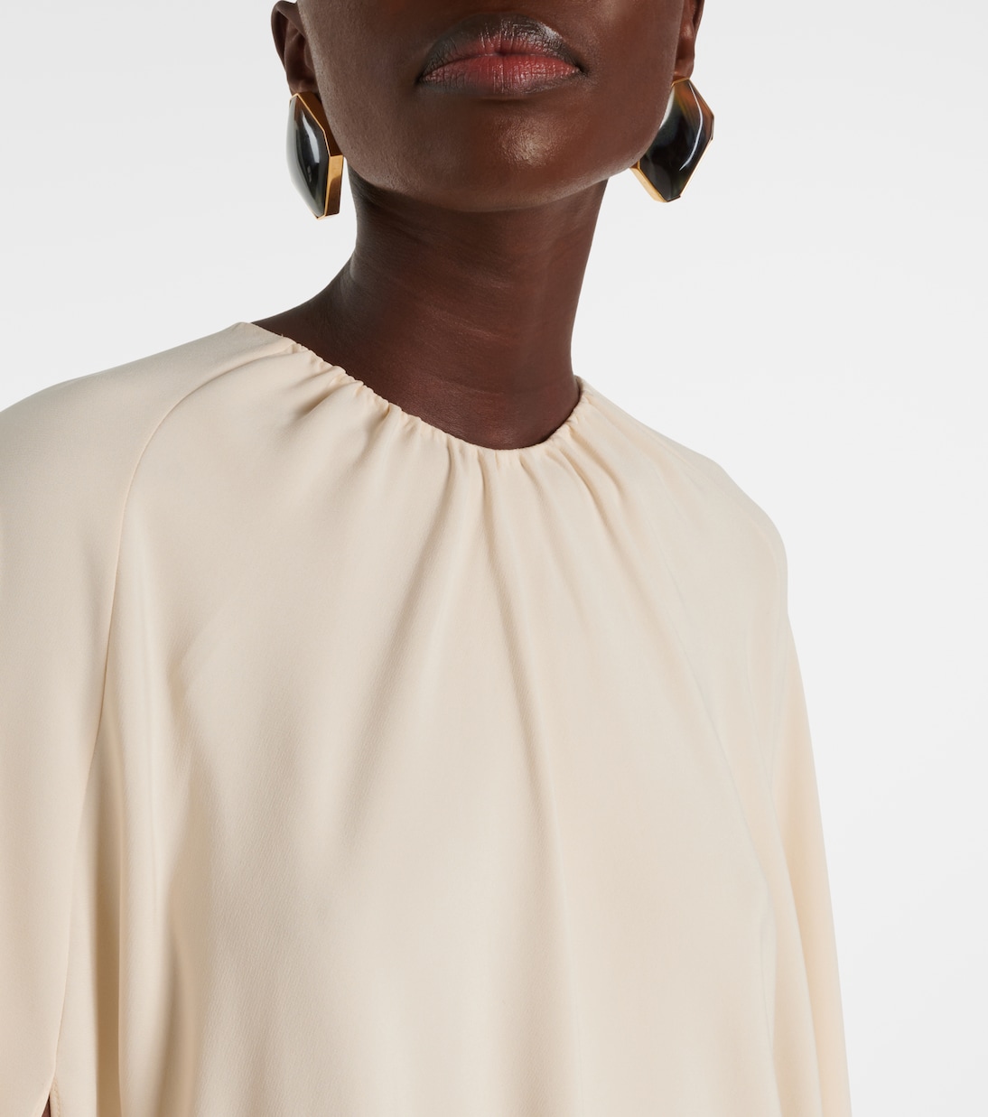Asymmetric silk-blend cady kaftan | Tom Ford