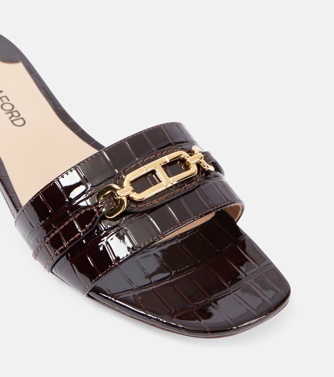 Whitney croc-effect leather slides | Tom Ford