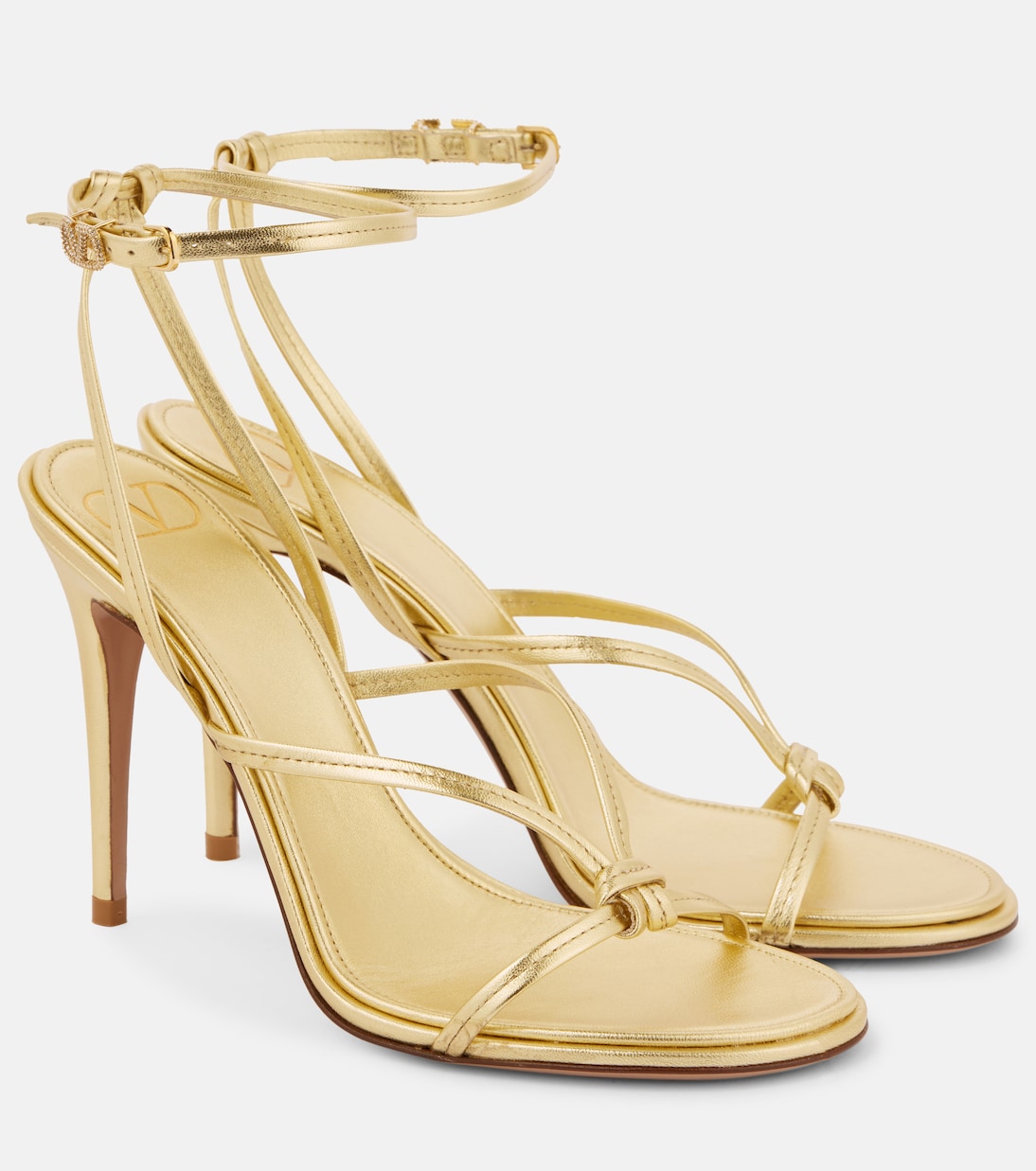 Eveninglam metallic leather sandals | Valentino Garavani