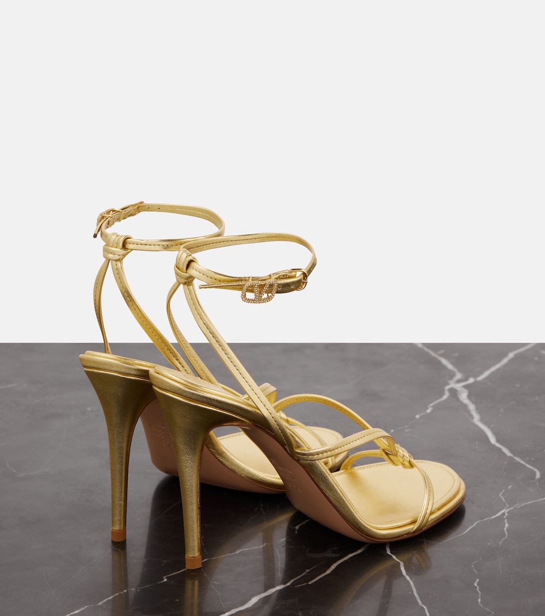 Eveninglam metallic leather sandals | Valentino Garavani