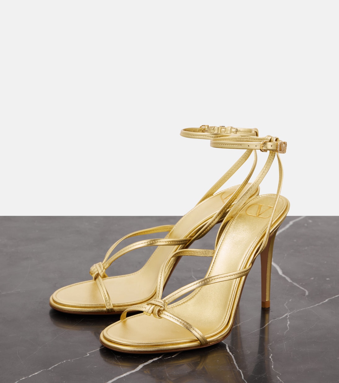 Eveninglam metallic leather sandals | Valentino Garavani