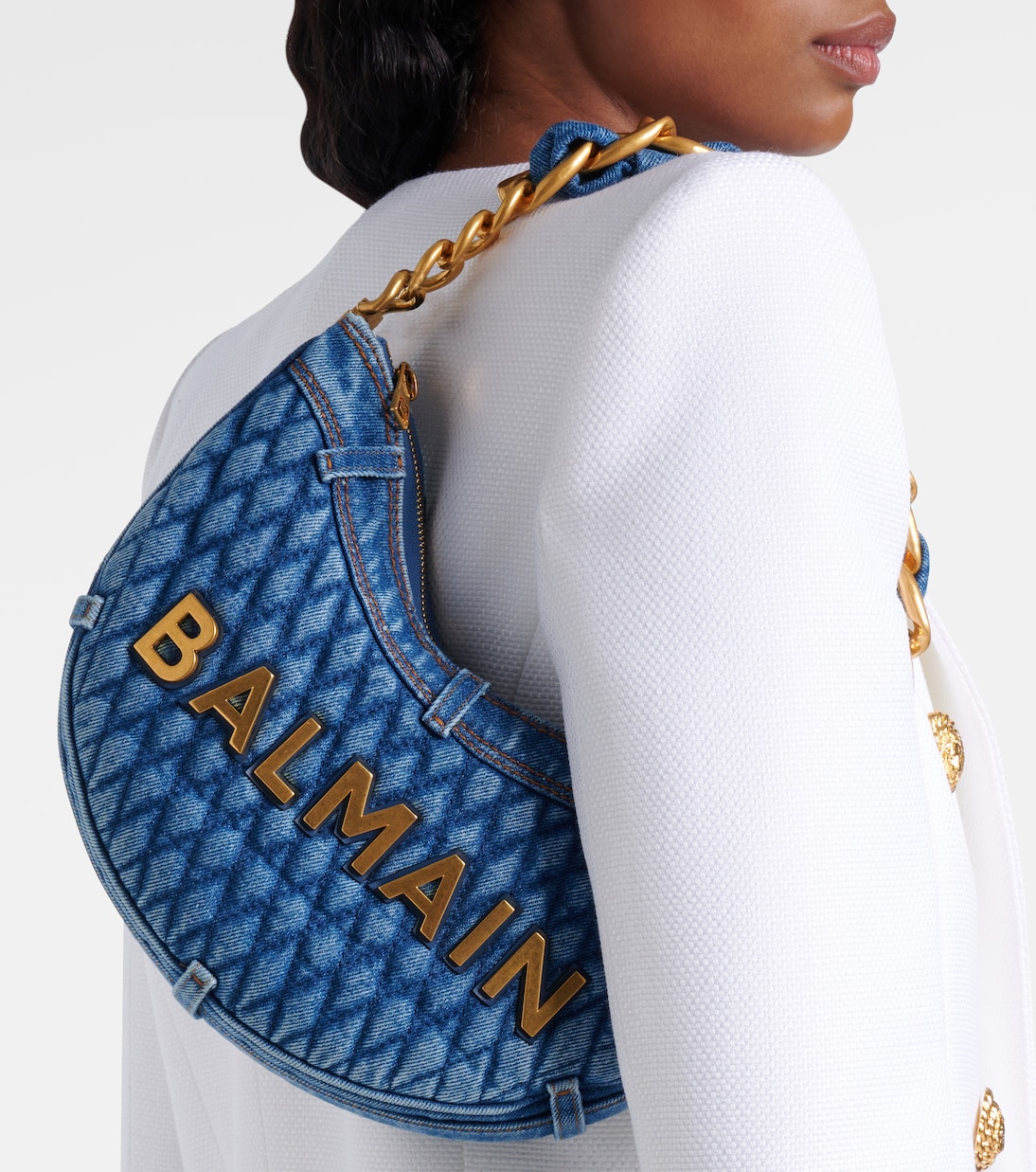 Borsa a spalla 1945 Moon in denim | Balmain