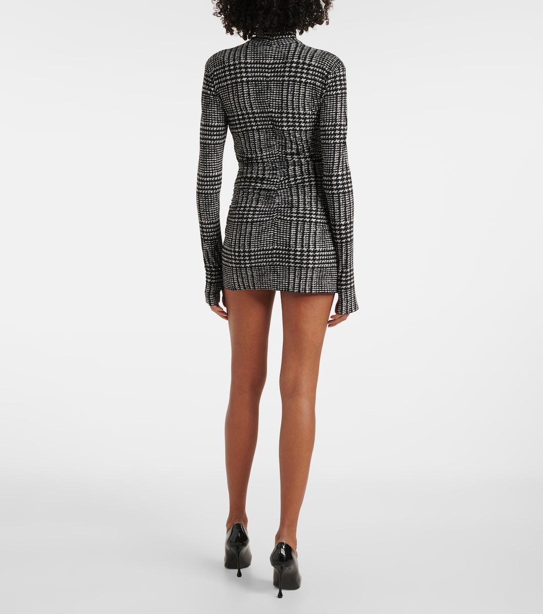 Turtleneck plaid minidress | Norma Kamali
