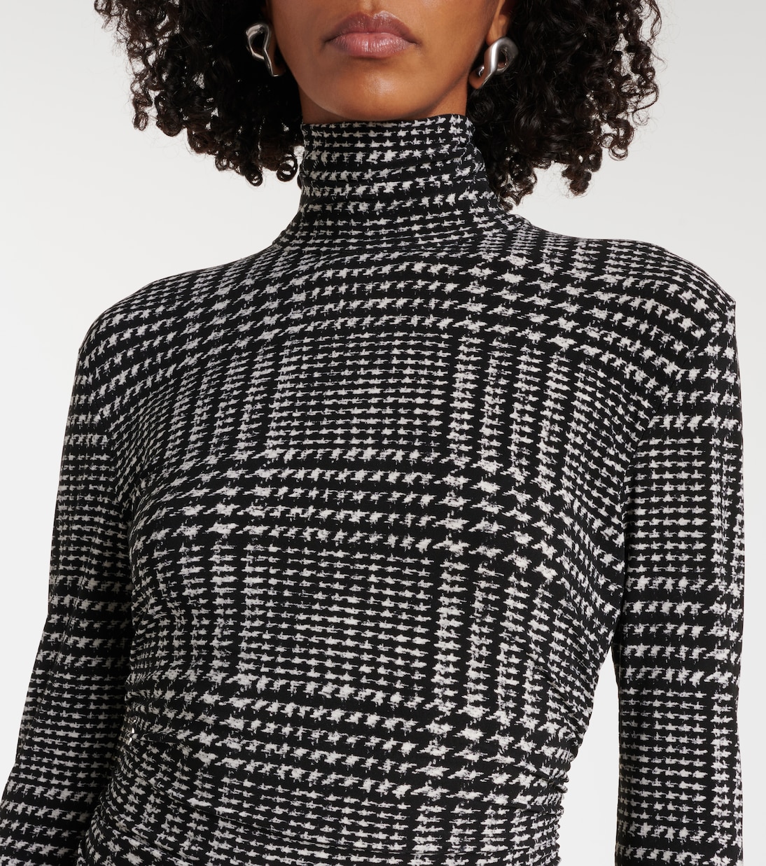 Turtleneck plaid minidress | Norma Kamali