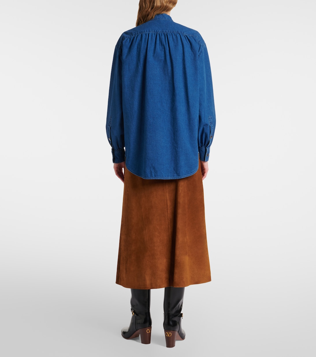 Blusa en denim con volantes | Valentino