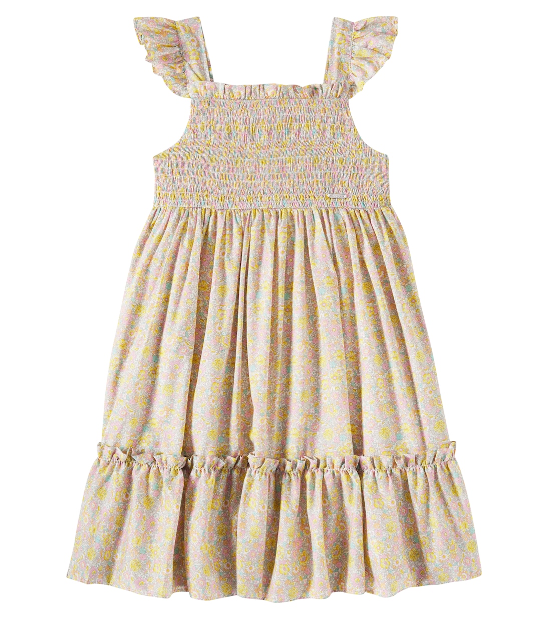 Vestido fruncido de algodón floral | Patachou