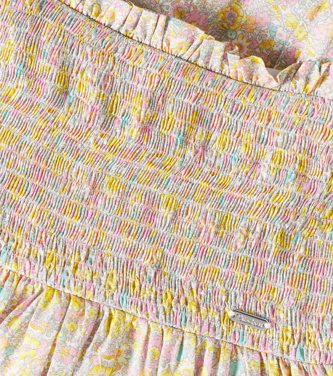 Vestido fruncido de algodón floral | Patachou