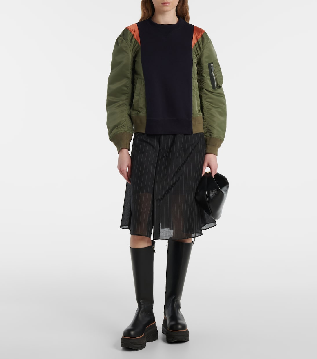Sudadera de jersey y sarga con paneles | Sacai
