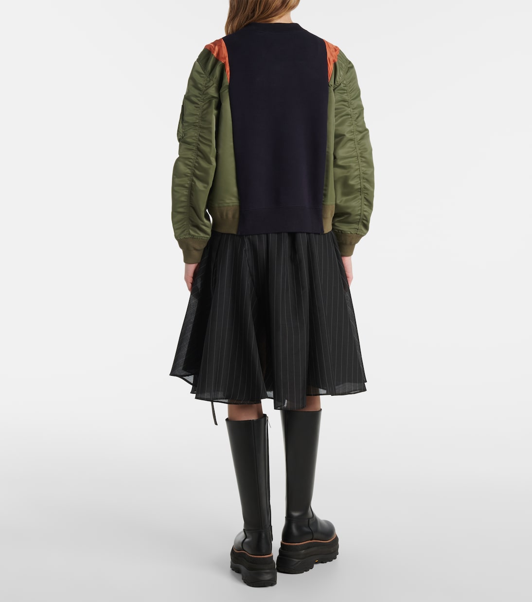 Sudadera de jersey y sarga con paneles | Sacai