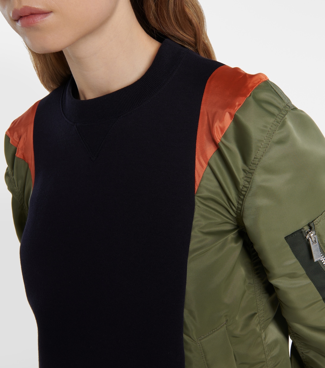 Sudadera de jersey y sarga con paneles | Sacai