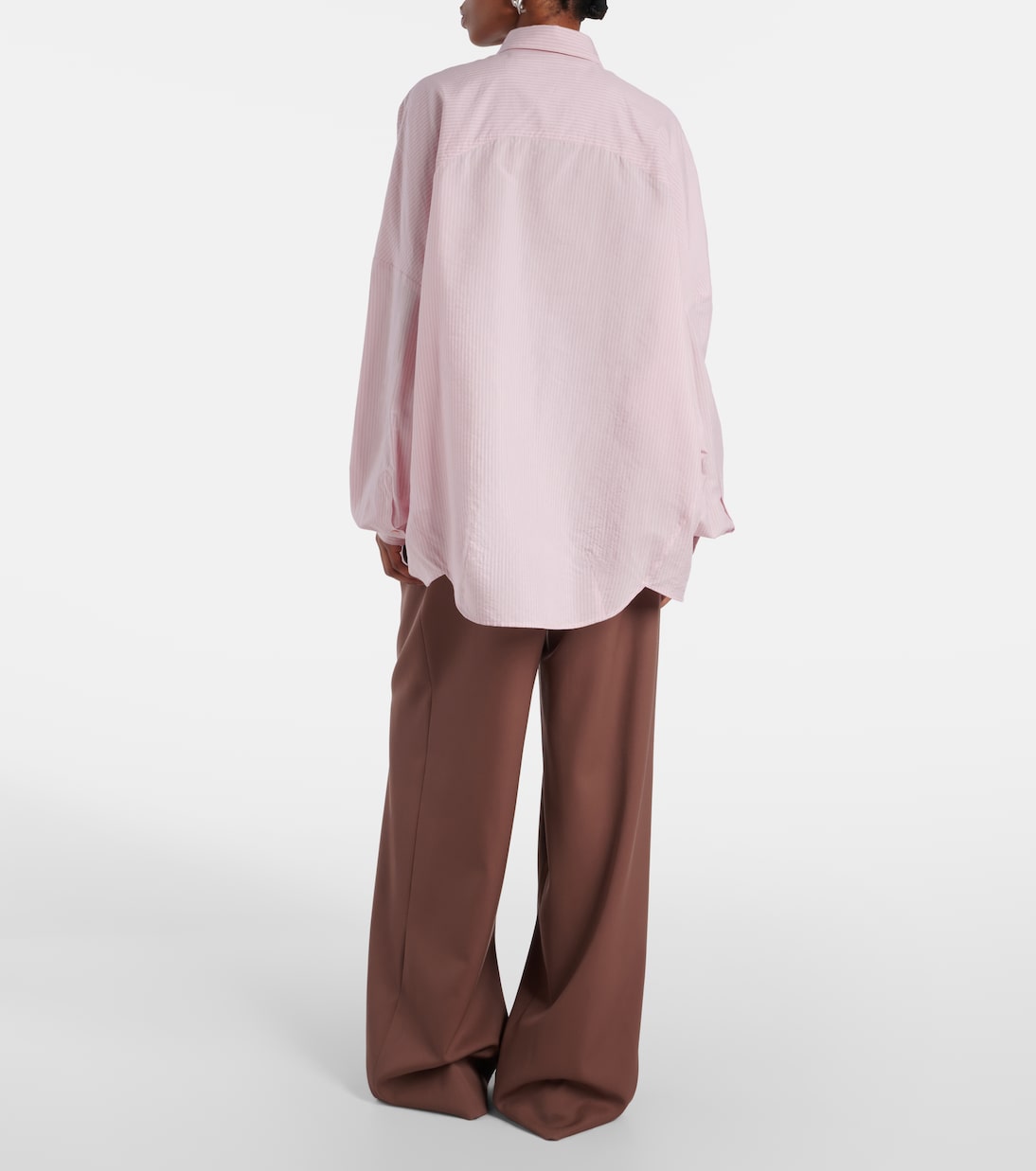 Camicia oversize in misto cotone a righe | Dries Van Noten